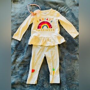 Bundle of 3: NWOT headband+first impressions shirt+ gap cropped leggings size 3